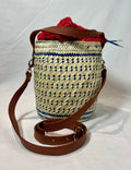 Bolsa para proyectos de tejer y crochet (azul)