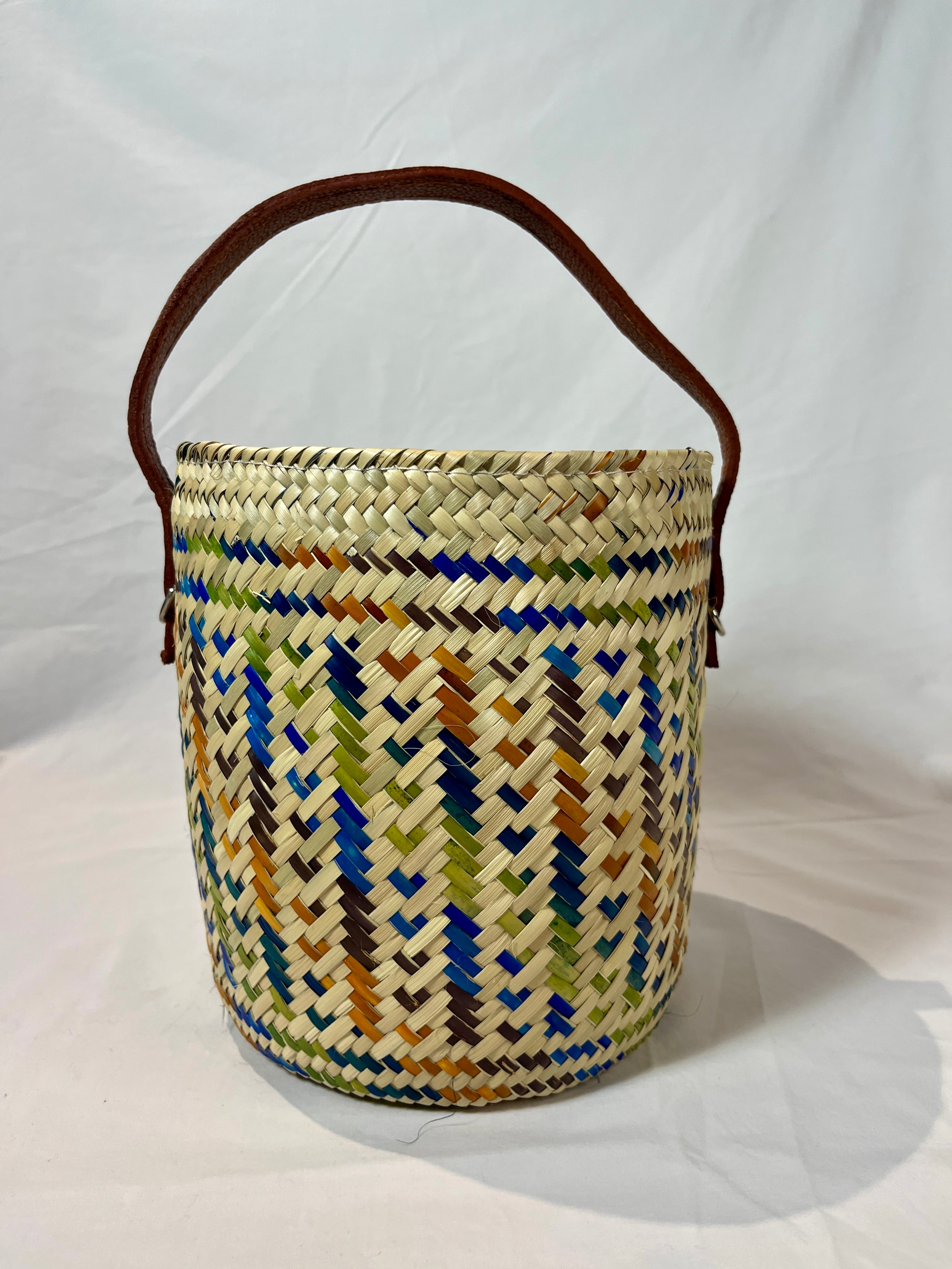 Bolsa para proyectos de tejer y crochet (colorida)
