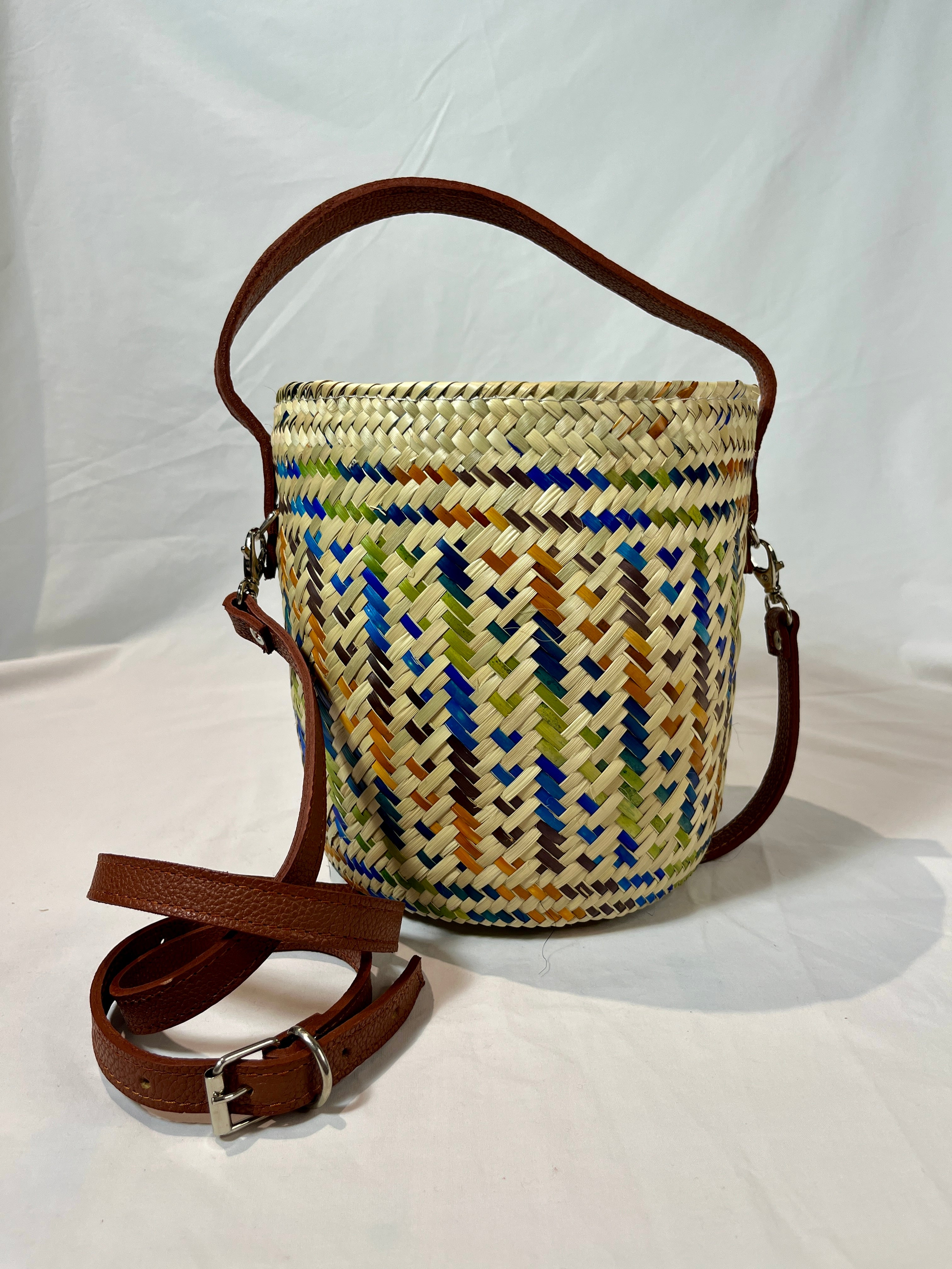 Bolsa para proyectos de tejer y crochet (colorida)