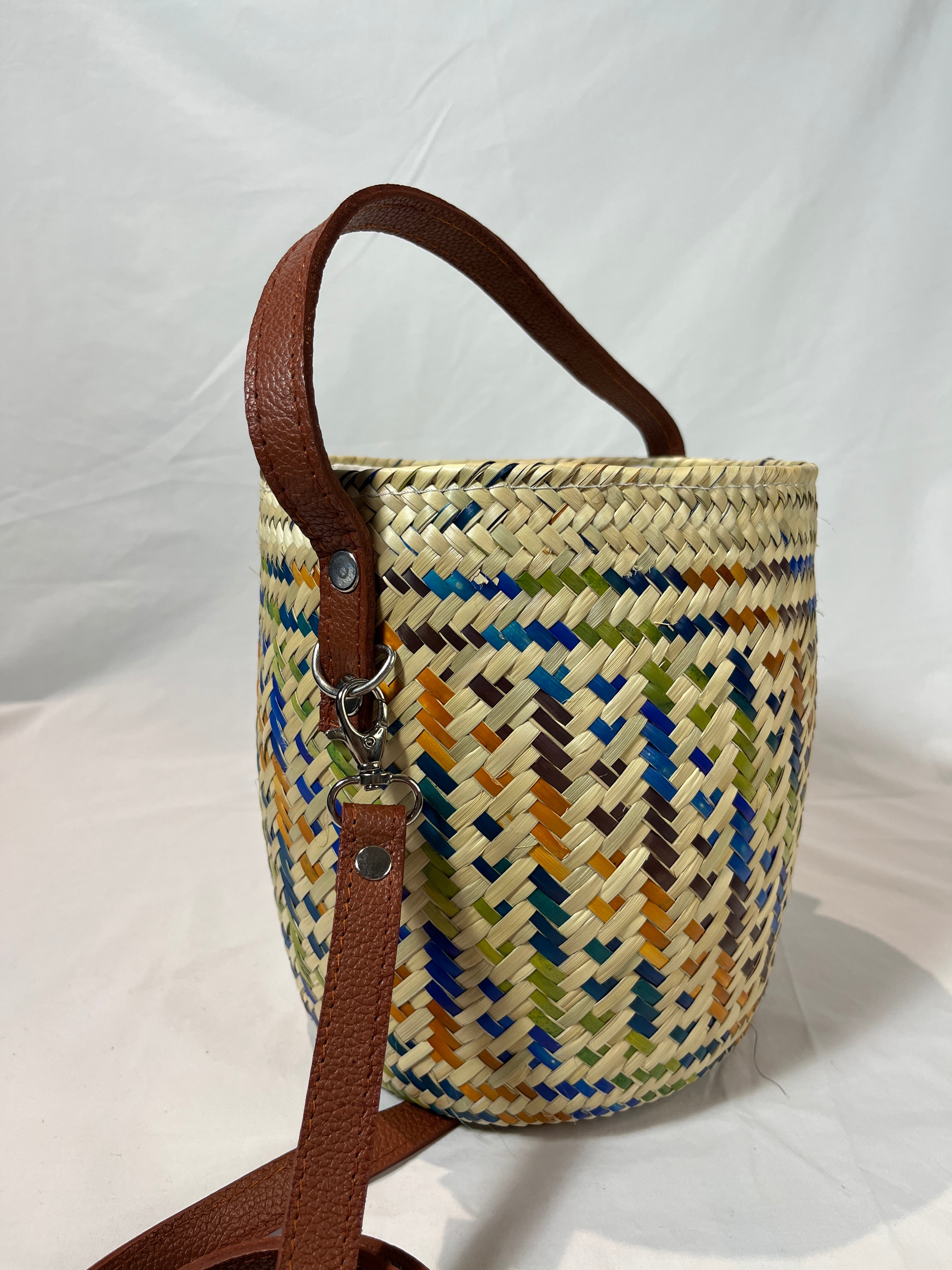 Bolsa para proyectos de tejer y crochet (colorida)