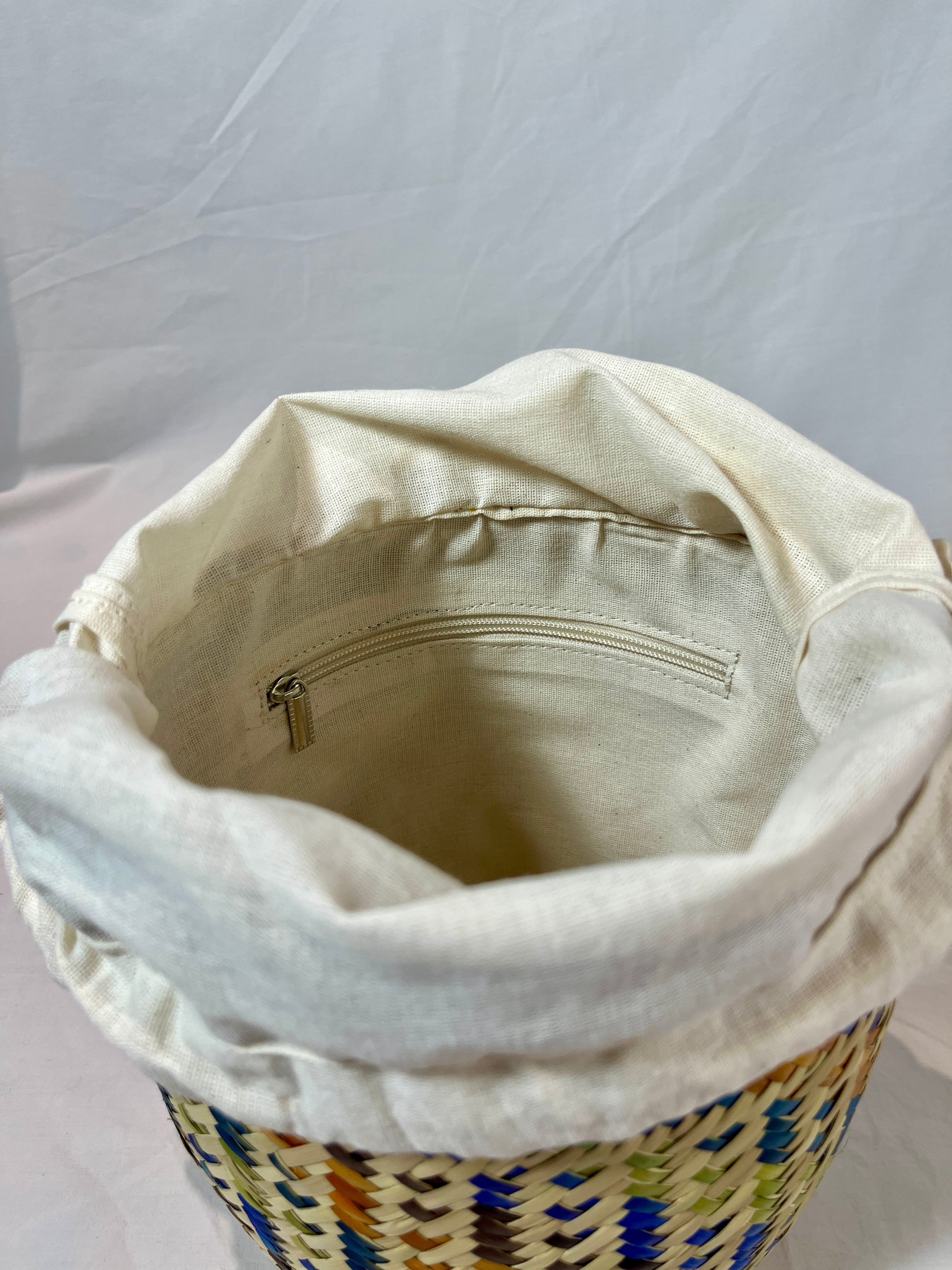 Bolsa para proyectos de tejer y crochet (colorida)