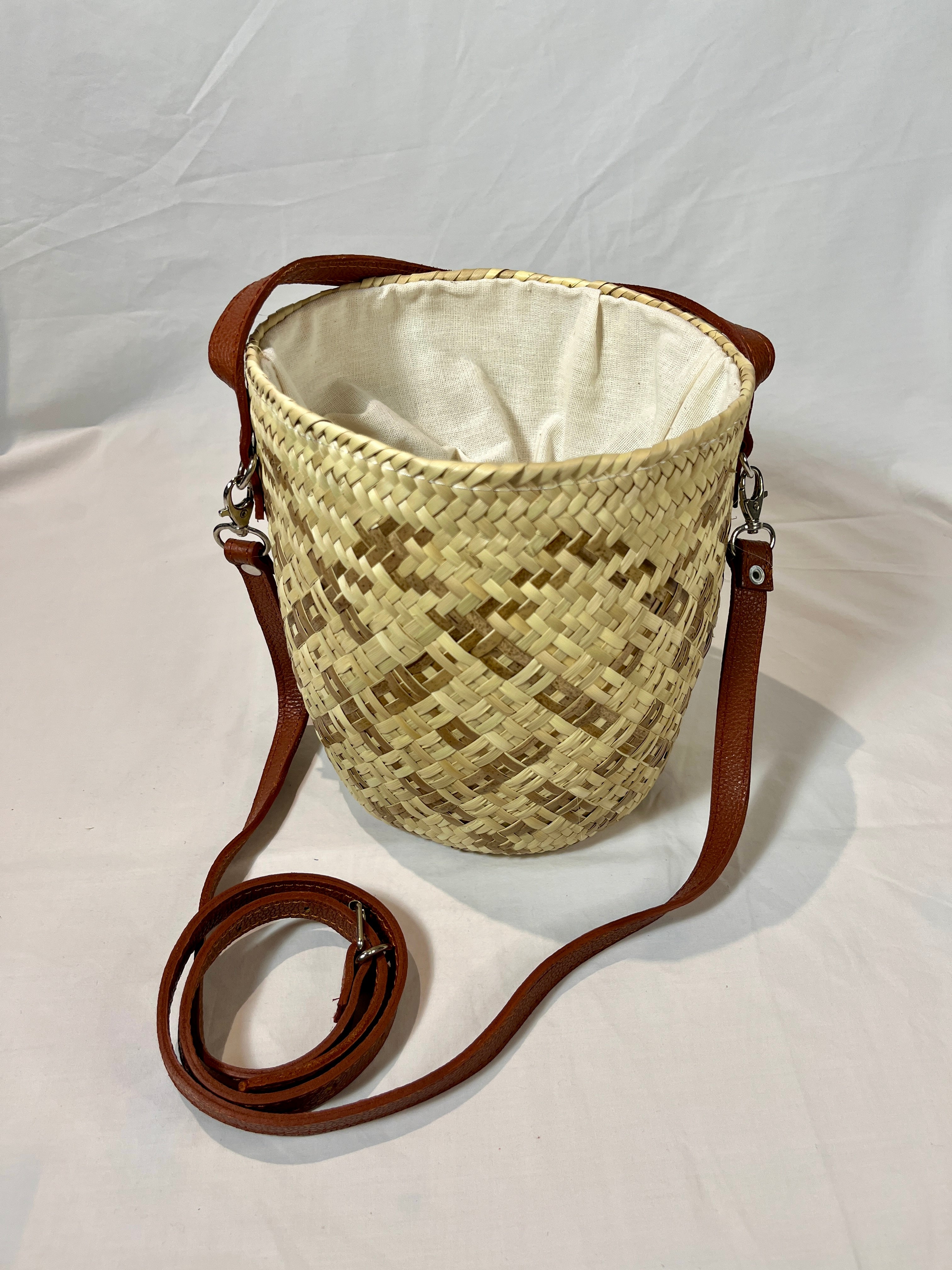 Bolsa para proyectos de tejer y crochet (café)