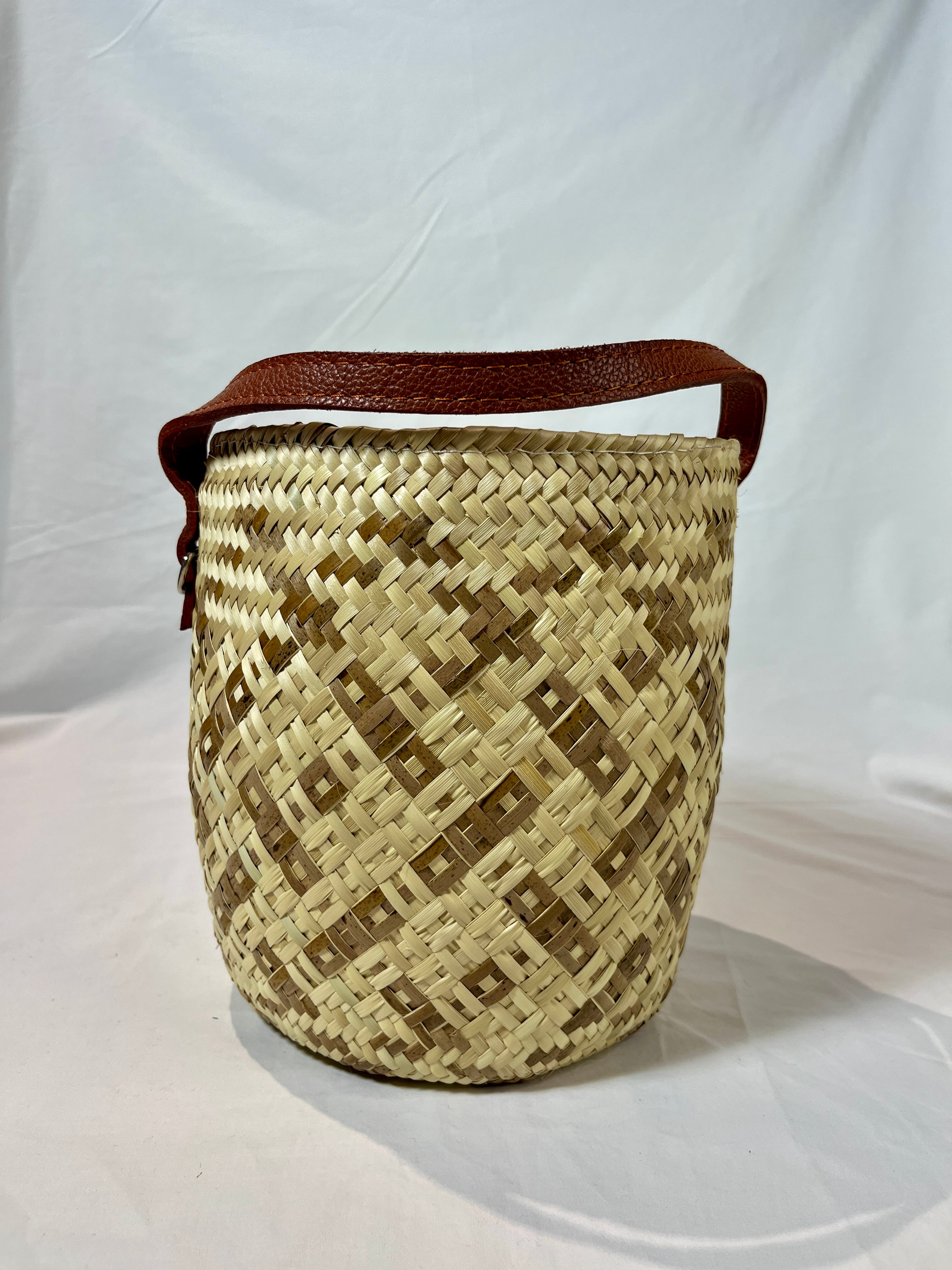 Bolsa para proyectos de tejer y crochet (café)